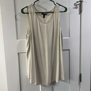 Silk crepe ballet neck tank top